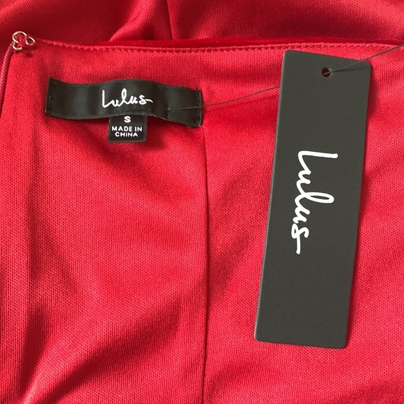 Lulu's Belted Velvet Red Dress - Picture 5 of 6